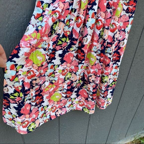 Lands End Floral Sleeveless Cross front Dress S/P - Picture 5 of 9